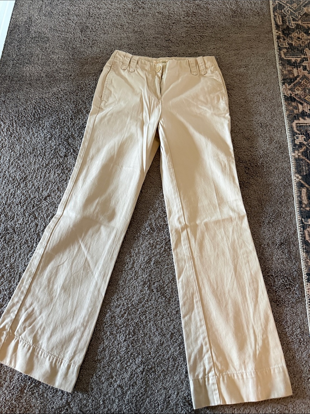 J. Crew Beige Wide-Leg Cotton Pants